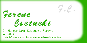 ferenc csetneki business card